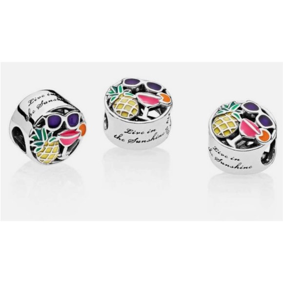 Pandora Jewelry - Pandora Live in the Sunshine Charm, Sterling Silver and Enamel, Authentic, EUC